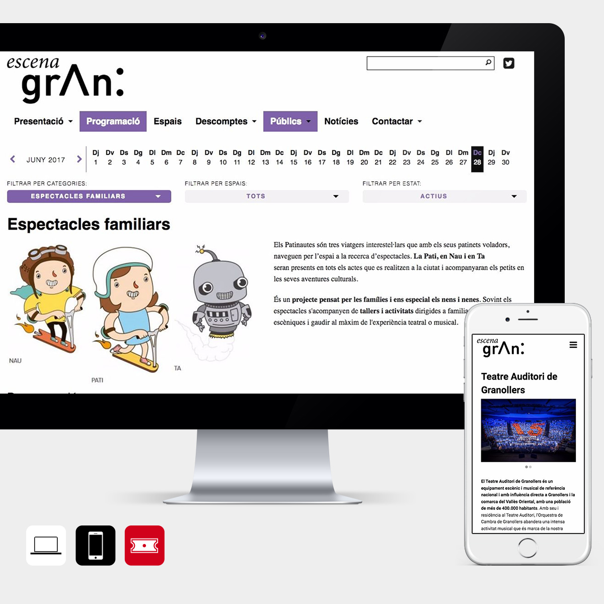 Escena grAn estrena una web conectada con Koobin